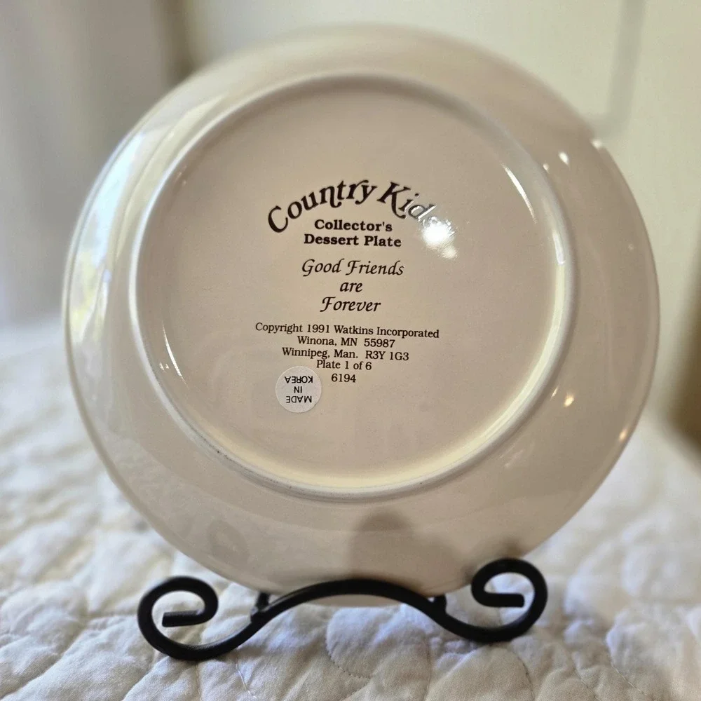 Vintage Watkins Country Kids Collectors Dessert Plates - set‎ of 5